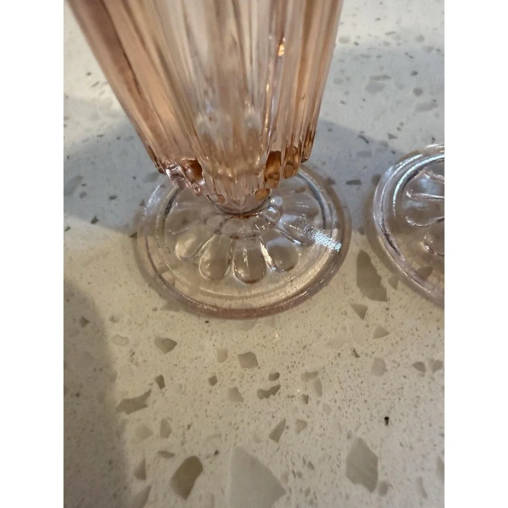 Anchor Hocking Pink Colonial Knife & Fork Salt & Pepper Shakers Depression Glass